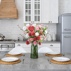 Artificial Flowers Faux Stems Roses 5pcs Real Touch Wedding Bouquet Party Home