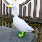 23 h Dress Up Goose Large White Garden Statue Indoor Outdoor Yard Porch Decor