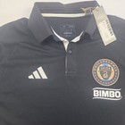 Nwt Adidas Philadelphia Union Mens Sz Medium Black Short Sleeve Polo Shirt Mls
