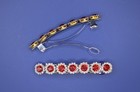New Handmade Brilliant Red Crystal Daisy Barrettes  Large - Set Of 2