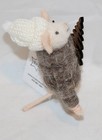 Felt Mouse In Puffer Coat W Tree Critter Ornament Gift Holiday Christmas Decor