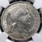 1932 Latvia 5 Lati Ngc Au58 Lot g9133 Large Silver 