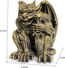 Resin Gargoyle Statue With Intricate Wings And Demonic Skull indoor Outdoor Pati