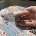 Antique Sterling Silver Floral Decorated Hinged Hexagon Pill Snuff Box