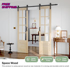 Preassembled 42x84 Double 21x84 Inch Clear Glass French Interior Door With 7ft