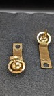 Vintage Cuff Links Set Green Glass Gold Tone