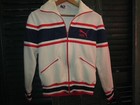 Grail Puma Vtg 70s 1980s 1982 Off White Women s Track Jacket Sweater Rare Small