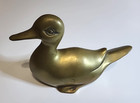 Vintage Solid Brass Duck 8 1 2  Long  Mcm  Pre-owned  Patina