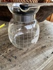 Nescafe Nestle World Map Etched Glass Coffee Pot Kettle Carafe Vintage Japan