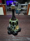 Fenton Glass Midnight Safari  Jungle Bell Hand Painted Usa Jaguar Zebra Giraffe