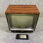 Zenith Space Command Crt Tv Sd1315w 13  W  Remote Color Retro Gaming Wood Grain