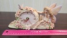 Vintage Fairy Clock Figurine  Resin Quartz Desk Mantel Clock Tested   Works 