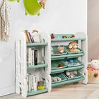 Kids Toy Storage Organizer W bins   Multi-layer Shelf For Bedroom Playroom Green