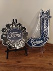 Ford Diamond Plated Bent Arrow   12  Rd Gear Shaped Embossed Metal Garage Signs