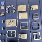 Vintage Ww2 50  Lot Military Memorabilia Badges Sterling Silver Pins Belt Buckle