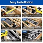 Muzata 4 Pcs 50ft Black Under Deck Drainage System Trough Hdpe Waterproofing