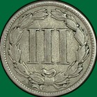 1883 Three Cent Nickel Very Fine Vf Coin  Faint Scratch  41644