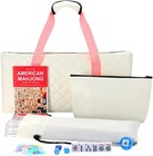 American Mahjong Tile Set With Carrying Bag  166 White Tiles  4 Racks With Pushe