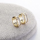 Men s 14k Gold Sterling Silver Post Iced Channel Set Cz Baguette Hoop Earrings