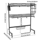 2 Tiers Over Sink Dish Drying Rack Kitchen Cutlery Drainer Cup Holder Organizer