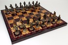 Skeleton Slayer Fantasy Gothic Skull Chess Pieces Set W   18  Cherry Color Board