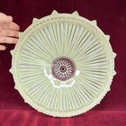 Vintage Art Deco Sunflower Frosted Glass Shade Ceiling  Light Fixture Green