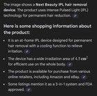 Next Beauty Hair Removal System 3 In 1 Ipl Permanent Hair Removal Laser New