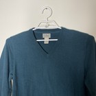 L l  Bean Men s Forest Green Cashmere Blend V Neck Lightweight Sweater Sz L-tall