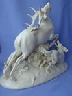 Borzoi Saluki  Nymphenburg Germany 11  Dogs Chasing Stag Figurine