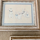 Vintage Nursery Animal Framed Prints Set Of 2 Bunny Duck Kitten Cottage Baby Roo