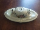 Art Deco Vintage Oval 2-bulb Porcelain Flush Mount Ceiling Light Fixture