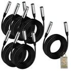 Xlr Microphone Cables 6 Pack - 20ft Wire Mic Cord Studio Patch Mixer Pro Audio