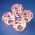 4 Rare Curved Libbey Golden Foliage Barware Rocks Glasses  F  Diamond  Dsgnr 
