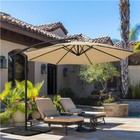 10ft Patio Offset Umbrella Market Umbrella 8 Ribs Outdoor Hanging Cantilever