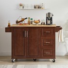 Kitchen Island Rolling Trolley Carts Storage Cabinet W  3 Drawer   Shelves