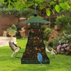 Green Metal Bird Feeder Hanging Wild Feeders For Outside Squirrel Proof