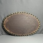 Vintage Hollywood Regency Oval Vanity Perfume Tray Mirror 22x15 Ornate Metal