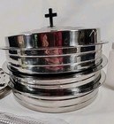 Elegant Communion 3 Tray Set With 40-hole Disk Stackable Design Free Ship