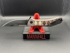 Half Face Blades Custom Kwaiken Folder - Red Dragon Quartz And Bone Micarta