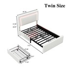 Full queen Bed Frame With  Upholstered Led Headboard   4 Storage Drawer  Charging