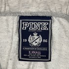 Y2k Pink Victoria s Secret Sweatpants Womens M   L Wide Leg Gray Hearts Lounge