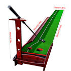 Indoor Golf Putting Green Practice Mat Exerciser W auto Ball Return Training Aid