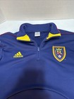 Real Salt Lake Adidas Quarter Zip Track Jacket Rsl Mls Soccer Blue Size L