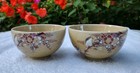 2 Chawan Kyo-ware Signed Japan Antique Tea Ceremony Pottery Cups