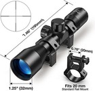 Cvlife 4x32 Rifle Compact Scope Crosshair Optics Hunting Scope With 20mm Mounts
