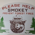 Vintage Smokey Bear Sign Topper - Forest Service Porcelain License Plate Topper
