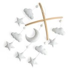    Sorrel   Fern    Moon  Clouds  And Stars Mobile   White   With Crib Arm