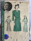 Very Rare 1940s Vintage Sewing Pattern Size 16 Bust 34 Hollywood Pattern 1152