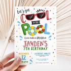 Pool Party Birthday Invitation Editable Canva Template Any Age Boy Digital