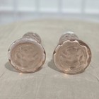 Vintage Jeanette Glass Pink Cube Salt   Pepper Shakers Great Condition